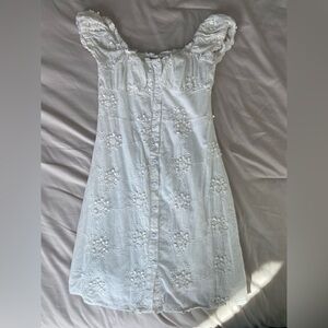 Kourt White Floral Button-Down Dress Size S